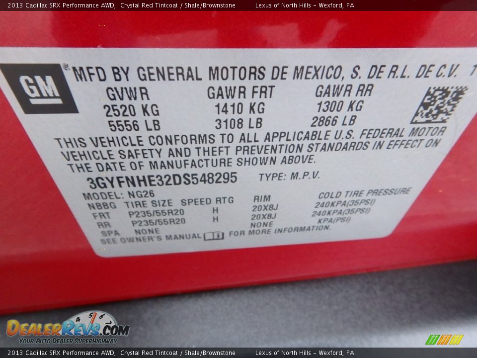 2013 Cadillac SRX Performance AWD Crystal Red Tintcoat / Shale/Brownstone Photo #23