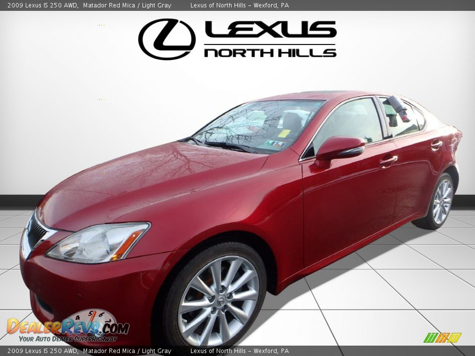 2009 Lexus IS 250 AWD Matador Red Mica / Light Gray Photo #3