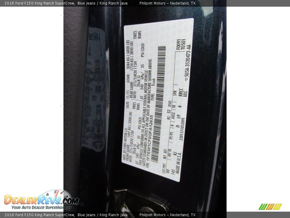 2016 Ford F150 King Ranch SuperCrew Blue Jeans / King Ranch Java Photo #36
