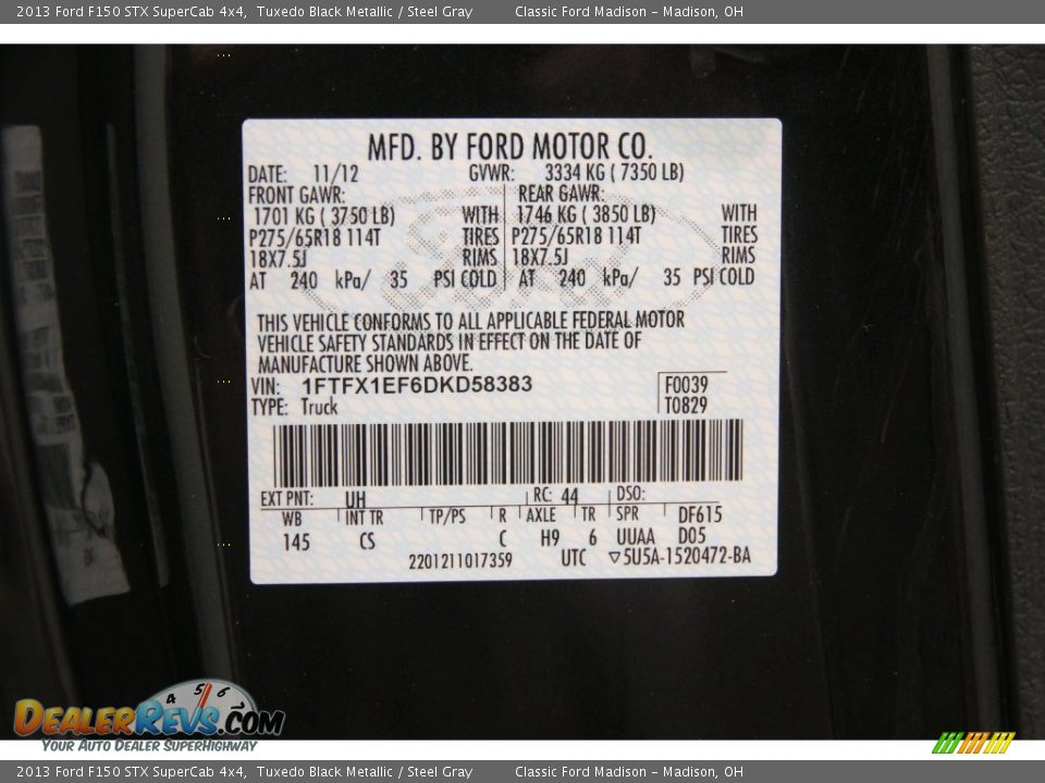 2013 Ford F150 STX SuperCab 4x4 Tuxedo Black Metallic / Steel Gray Photo #18