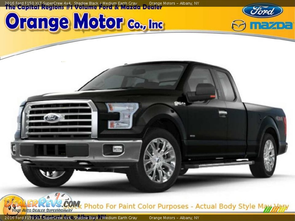 2016 Ford F150 XLT SuperCrew 4x4 Shadow Black / Medium Earth Gray Photo #1