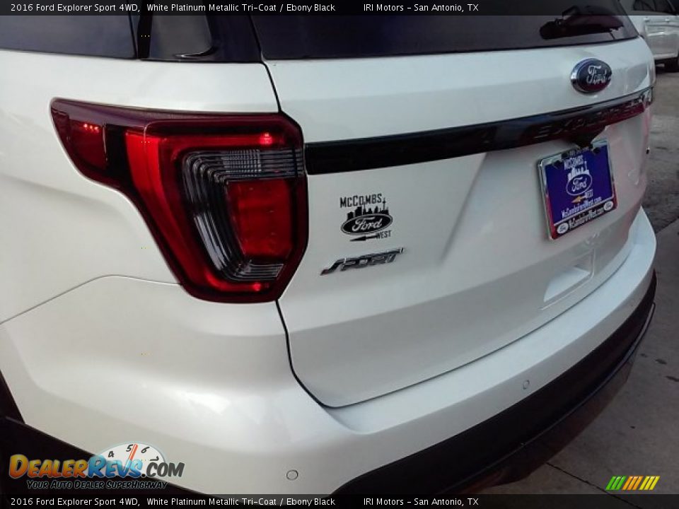 2016 Ford Explorer Sport 4WD White Platinum Metallic Tri-Coat / Ebony Black Photo #12