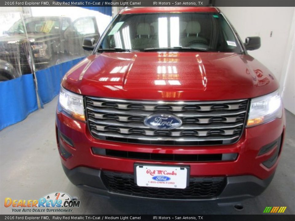 2016 Ford Explorer FWD Ruby Red Metallic Tri-Coat / Medium Light Camel Photo #2