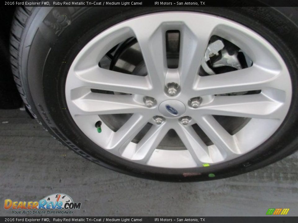 2016 Ford Explorer FWD Ruby Red Metallic Tri-Coat / Medium Light Camel Photo #4