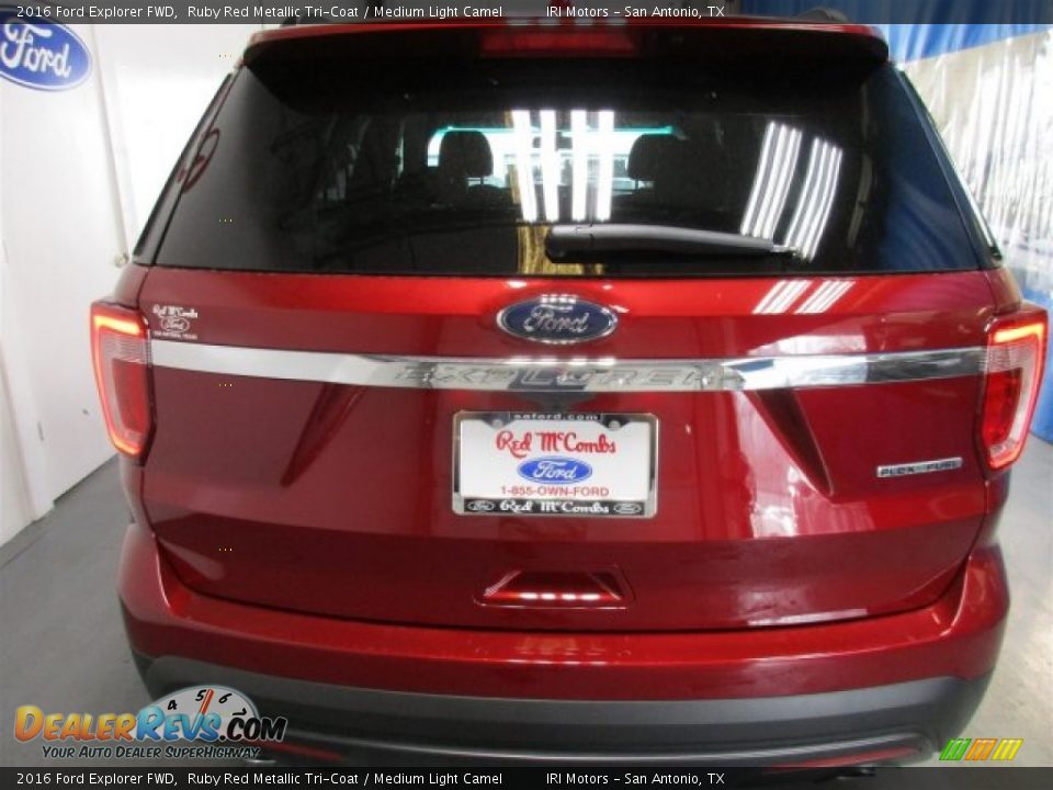 2016 Ford Explorer FWD Ruby Red Metallic Tri-Coat / Medium Light Camel Photo #5