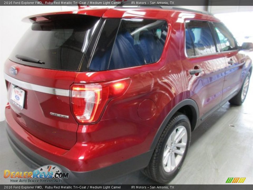 2016 Ford Explorer FWD Ruby Red Metallic Tri-Coat / Medium Light Camel Photo #8