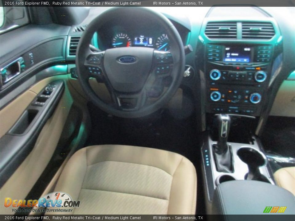 2016 Ford Explorer FWD Ruby Red Metallic Tri-Coat / Medium Light Camel Photo #11