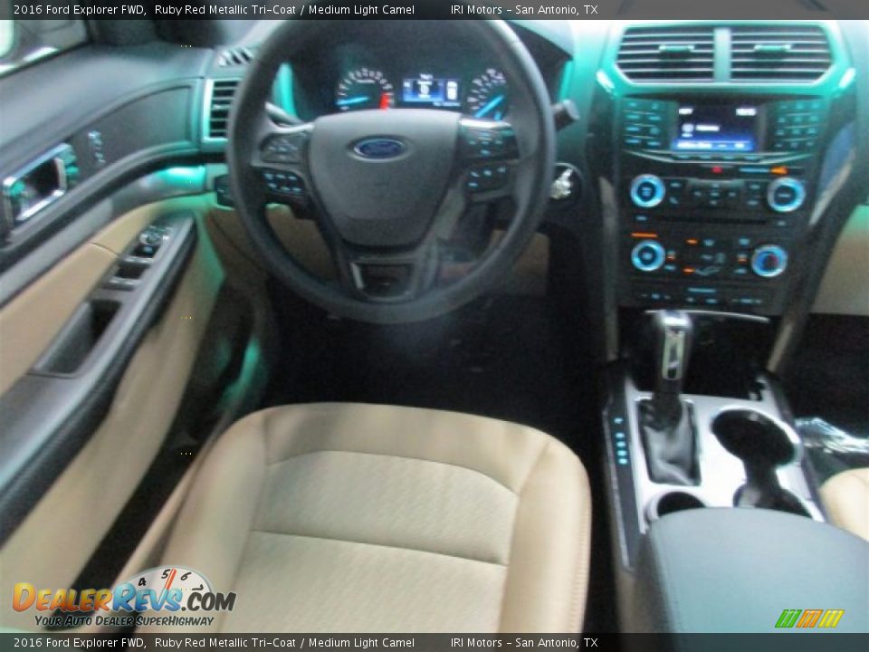 2016 Ford Explorer FWD Ruby Red Metallic Tri-Coat / Medium Light Camel Photo #12