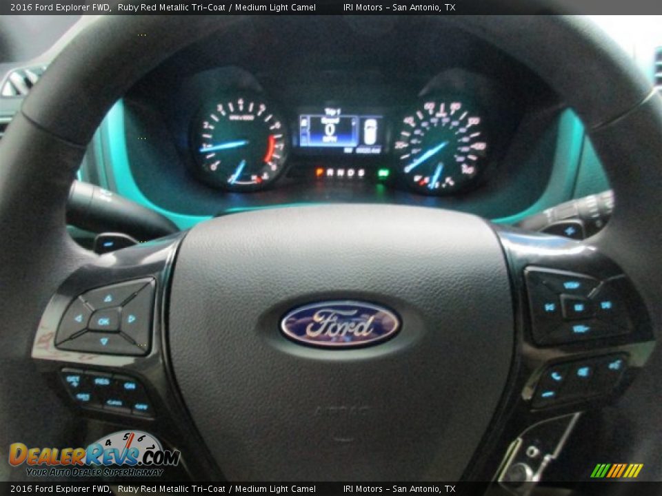 2016 Ford Explorer FWD Ruby Red Metallic Tri-Coat / Medium Light Camel Photo #22