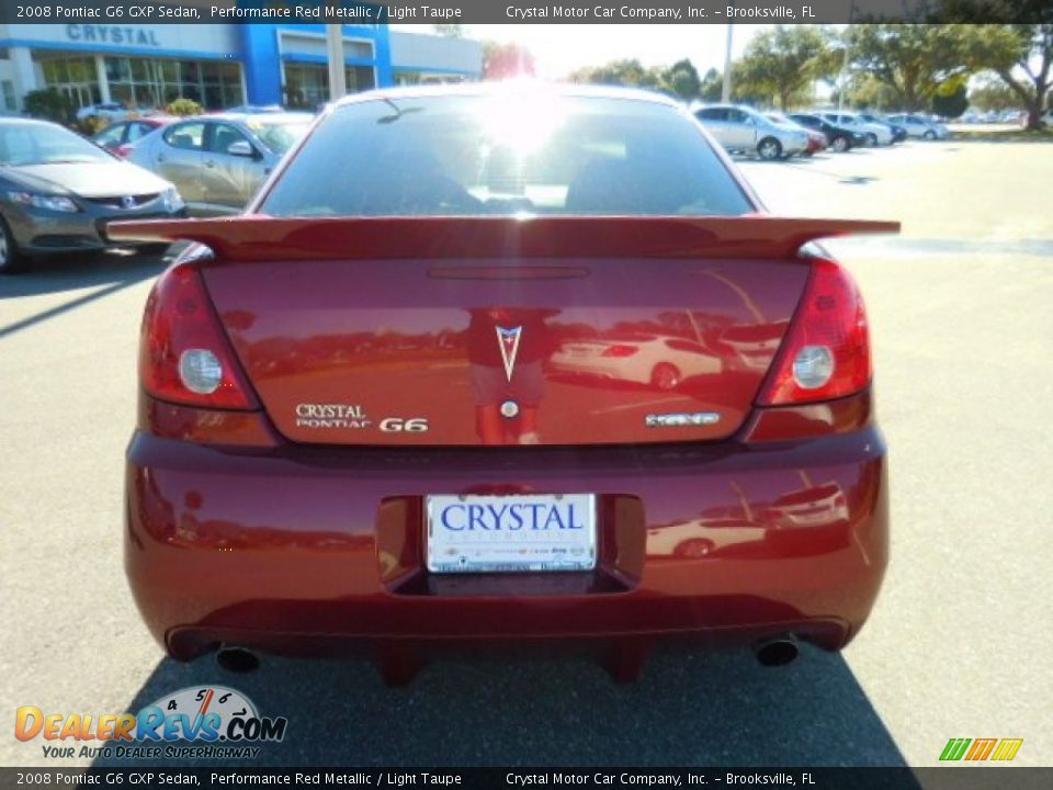 2008 Pontiac G6 GXP Sedan Performance Red Metallic / Light Taupe Photo #7