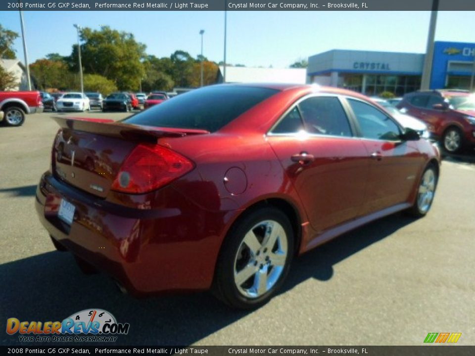 2008 Pontiac G6 GXP Sedan Performance Red Metallic / Light Taupe Photo #8