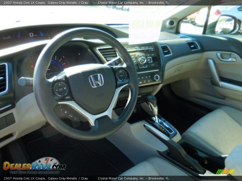 2007 Honda Civic LX Coupe Galaxy Gray Metallic / Gray Photo #6