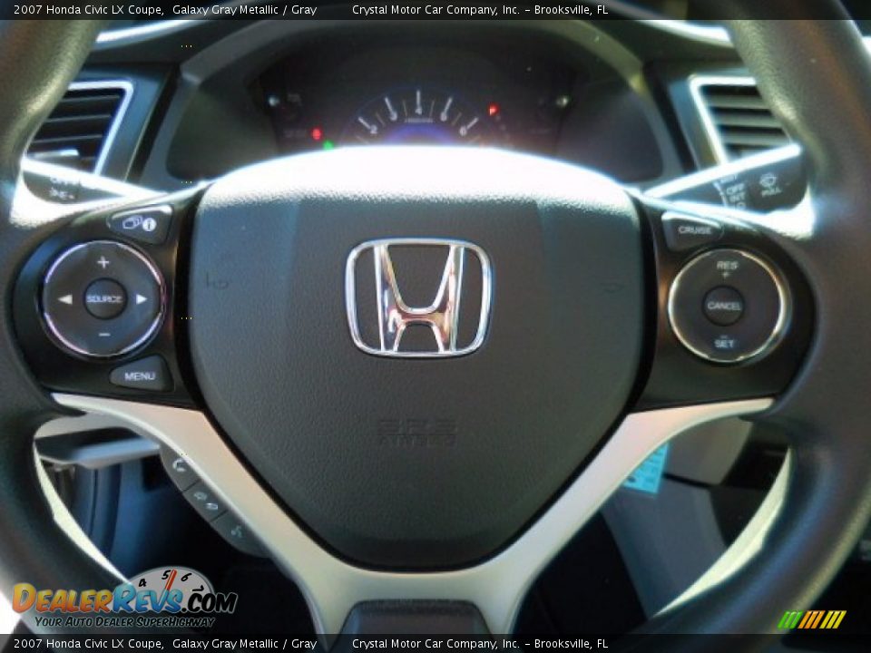 2007 Honda Civic LX Coupe Galaxy Gray Metallic / Gray Photo #22