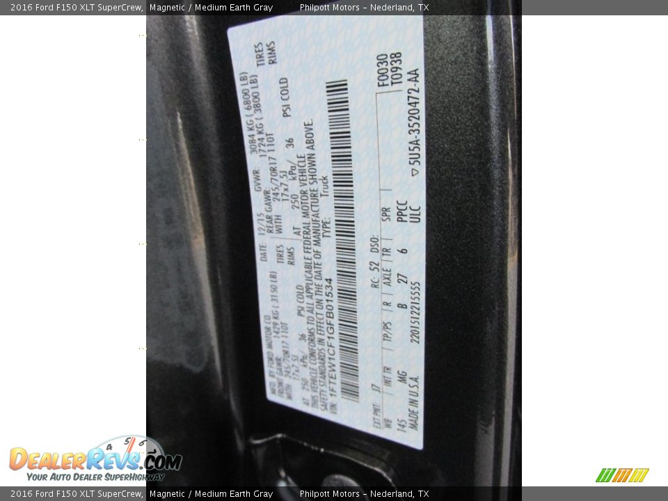 2016 Ford F150 XLT SuperCrew Magnetic / Medium Earth Gray Photo #31