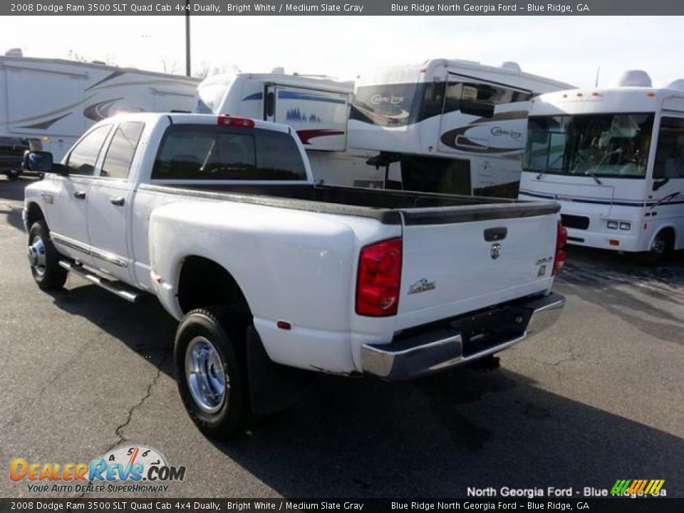 2008 Dodge Ram 3500 SLT Quad Cab 4x4 Dually Bright White / Medium Slate Gray Photo #3