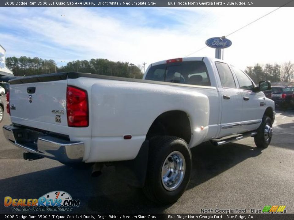 2008 Dodge Ram 3500 SLT Quad Cab 4x4 Dually Bright White / Medium Slate Gray Photo #5