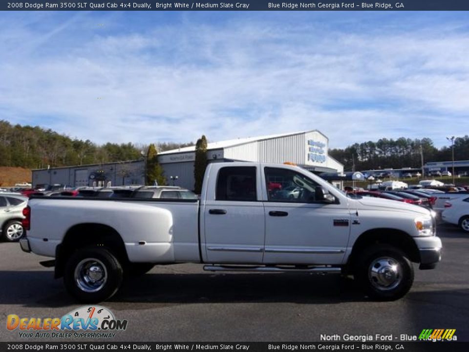 2008 Dodge Ram 3500 SLT Quad Cab 4x4 Dually Bright White / Medium Slate Gray Photo #6