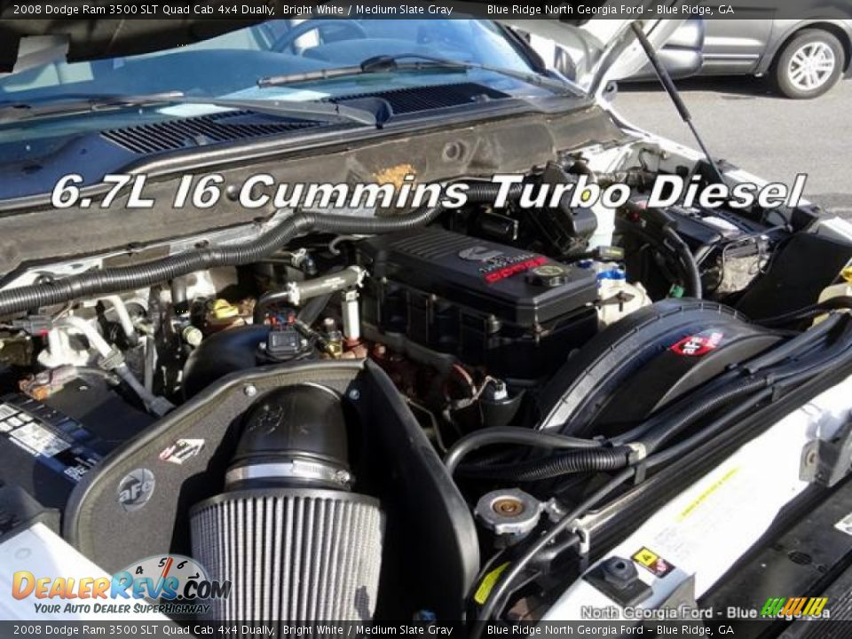 2008 Dodge Ram 3500 SLT Quad Cab 4x4 Dually Bright White / Medium Slate Gray Photo #9