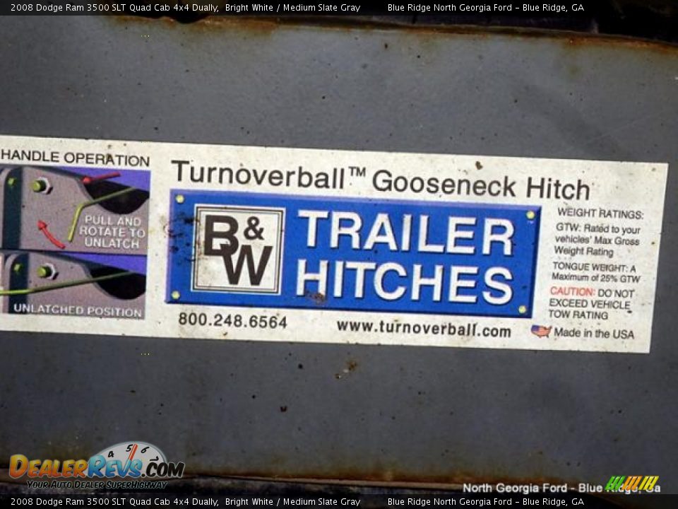 2008 Dodge Ram 3500 SLT Quad Cab 4x4 Dually Bright White / Medium Slate Gray Photo #17