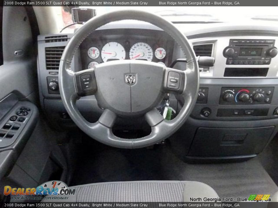 2008 Dodge Ram 3500 SLT Quad Cab 4x4 Dually Bright White / Medium Slate Gray Photo #18