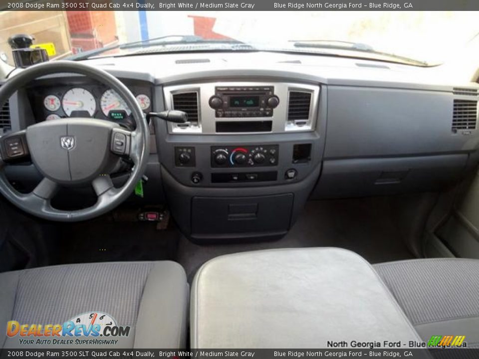 2008 Dodge Ram 3500 SLT Quad Cab 4x4 Dually Bright White / Medium Slate Gray Photo #19