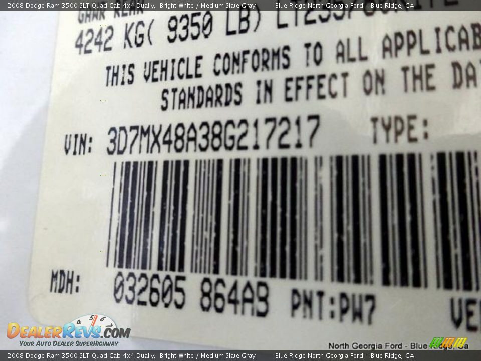 2008 Dodge Ram 3500 SLT Quad Cab 4x4 Dually Bright White / Medium Slate Gray Photo #33