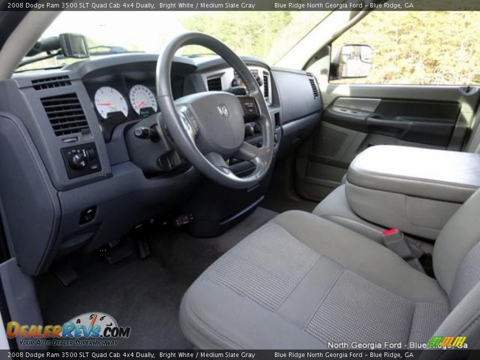 2008 Dodge Ram 3500 SLT Quad Cab 4x4 Dually Bright White / Medium Slate Gray Photo #35