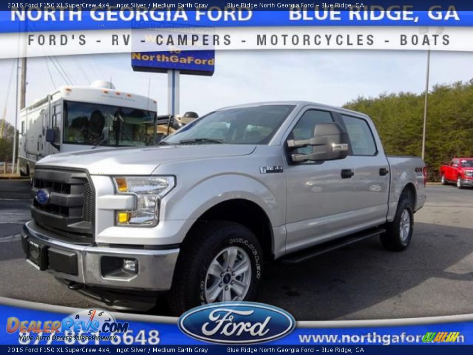 2016 Ford F150 XL SuperCrew 4x4 Ingot Silver / Medium Earth Gray Photo #1