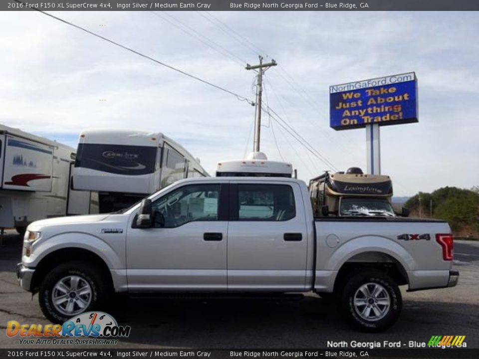 2016 Ford F150 XL SuperCrew 4x4 Ingot Silver / Medium Earth Gray Photo #2