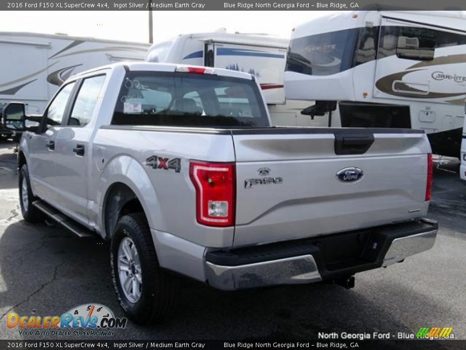 2016 Ford F150 XL SuperCrew 4x4 Ingot Silver / Medium Earth Gray Photo #3
