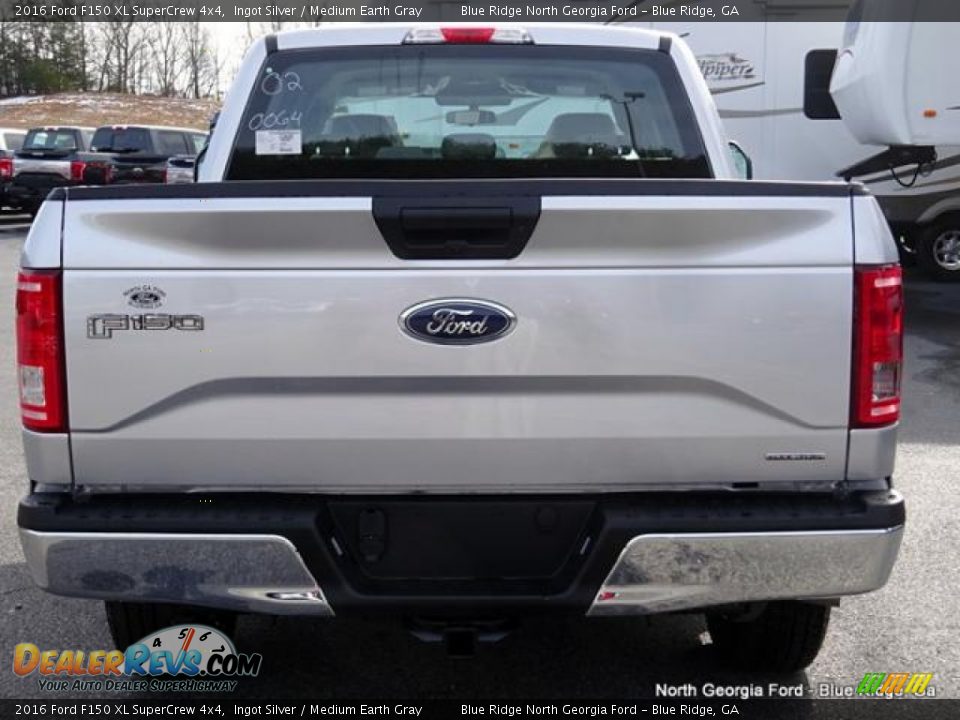 2016 Ford F150 XL SuperCrew 4x4 Ingot Silver / Medium Earth Gray Photo #4