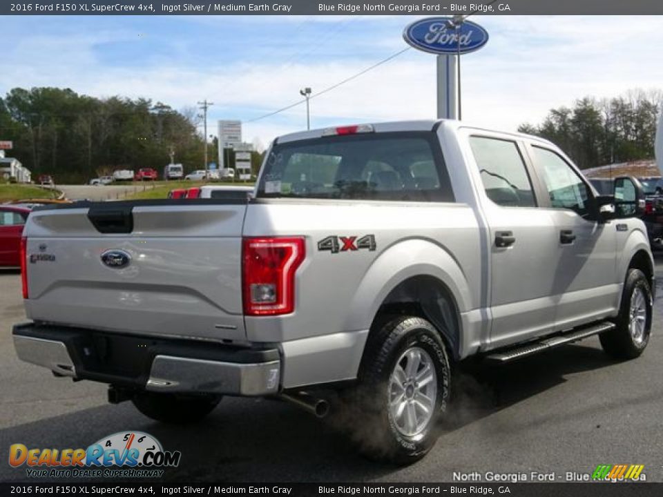 2016 Ford F150 XL SuperCrew 4x4 Ingot Silver / Medium Earth Gray Photo #5