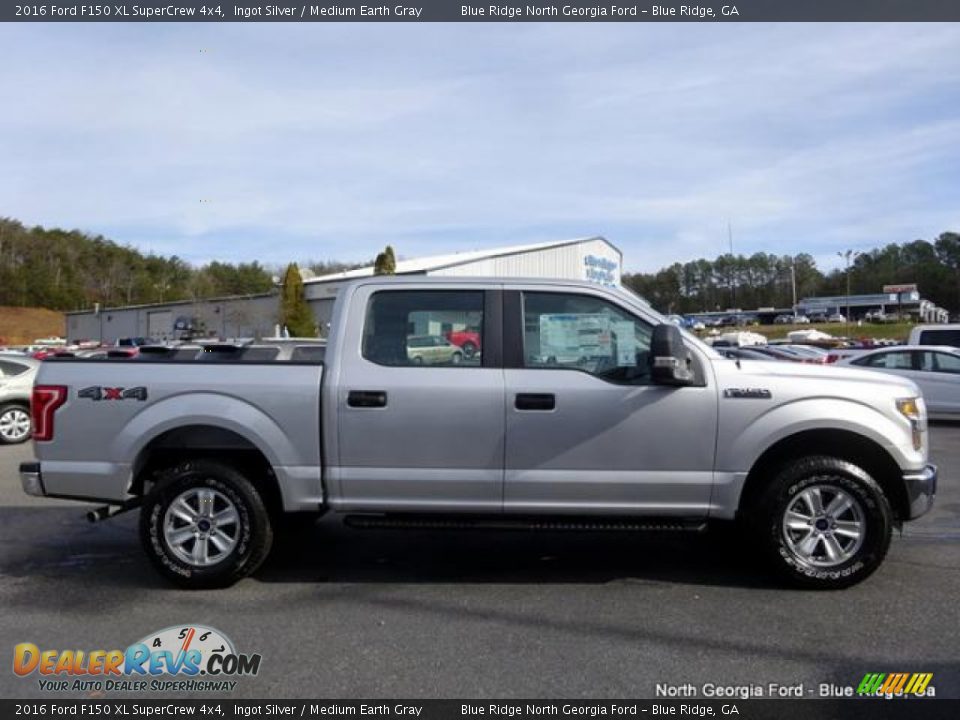 2016 Ford F150 XL SuperCrew 4x4 Ingot Silver / Medium Earth Gray Photo #6