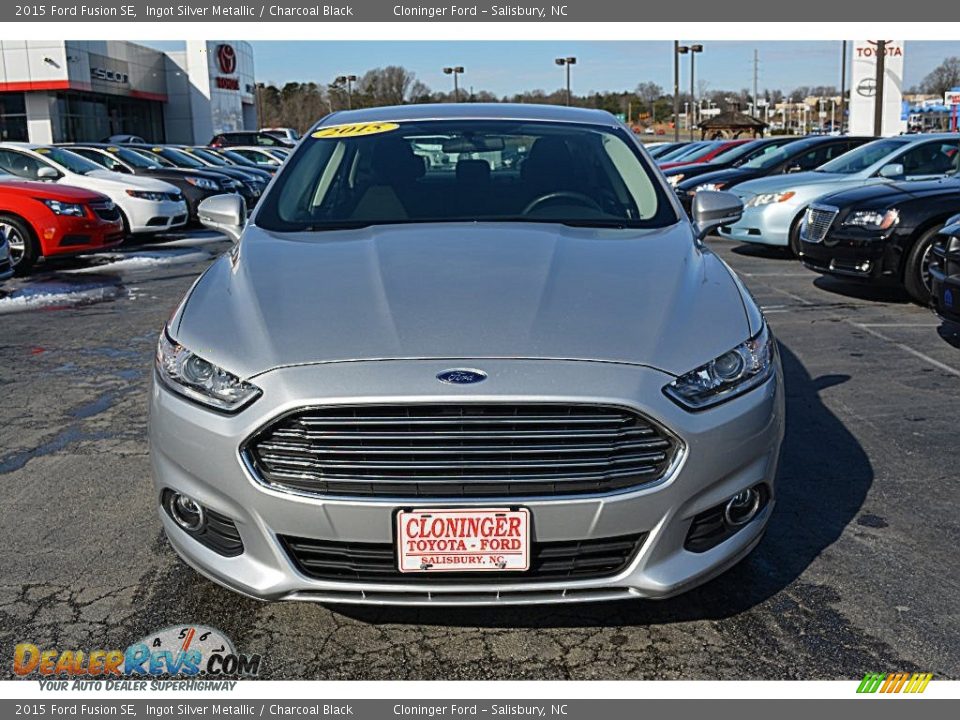 2015 Ford Fusion SE Ingot Silver Metallic / Charcoal Black Photo #26