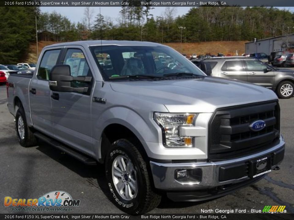 2016 Ford F150 XL SuperCrew 4x4 Ingot Silver / Medium Earth Gray Photo #7