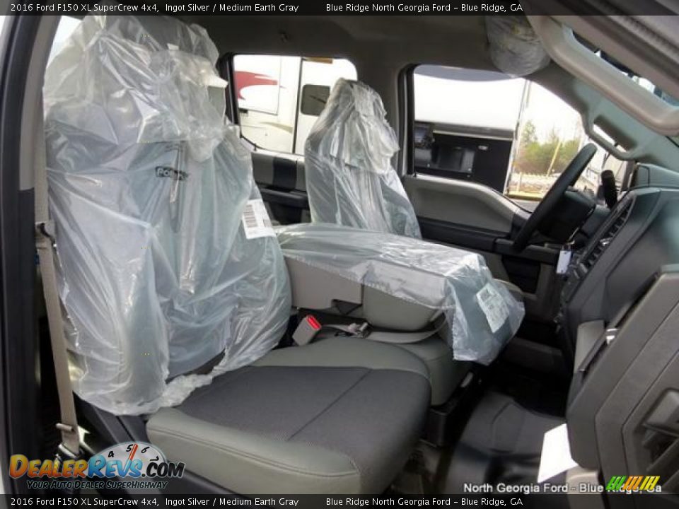 2016 Ford F150 XL SuperCrew 4x4 Ingot Silver / Medium Earth Gray Photo #12