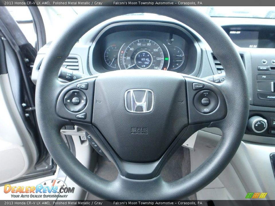2013 Honda CR-V LX AWD Polished Metal Metallic / Gray Photo #22