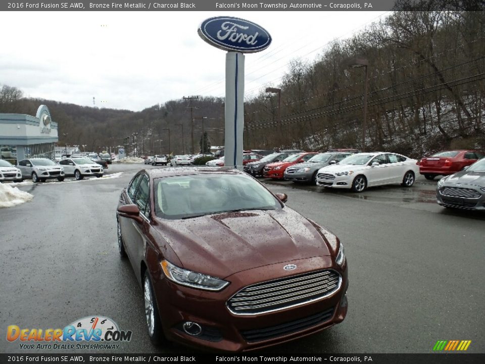 2016 Ford Fusion SE AWD Bronze Fire Metallic / Charcoal Black Photo #3