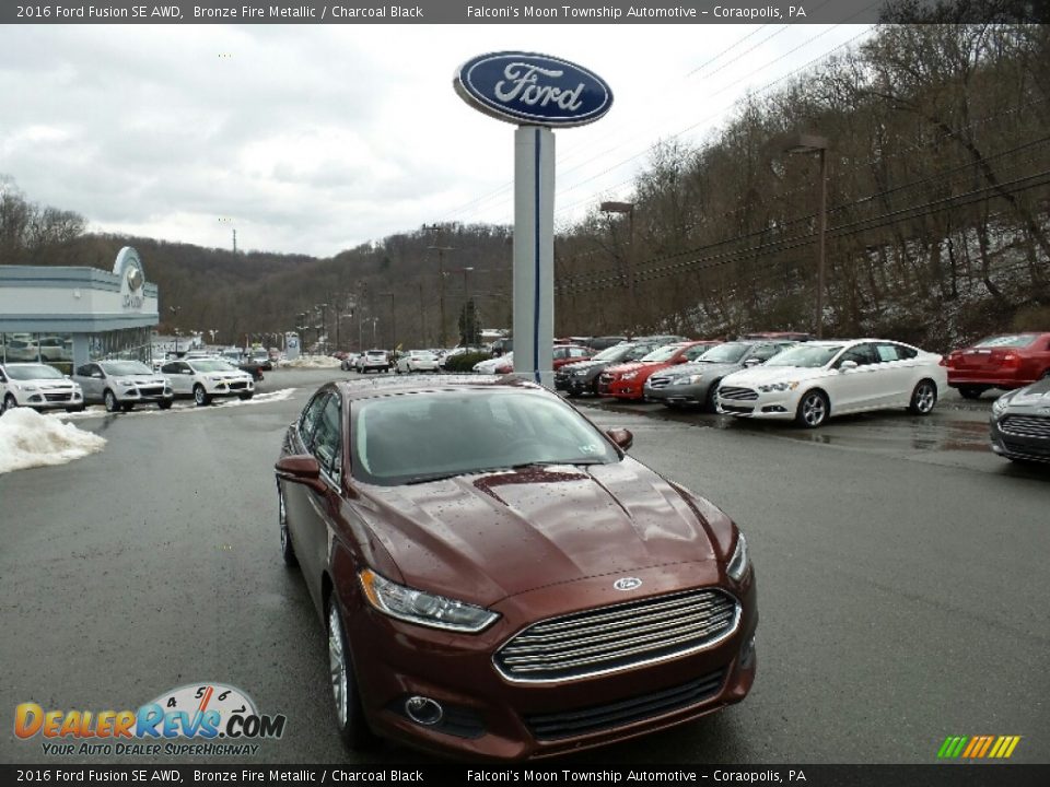 2016 Ford Fusion SE AWD Bronze Fire Metallic / Charcoal Black Photo #3