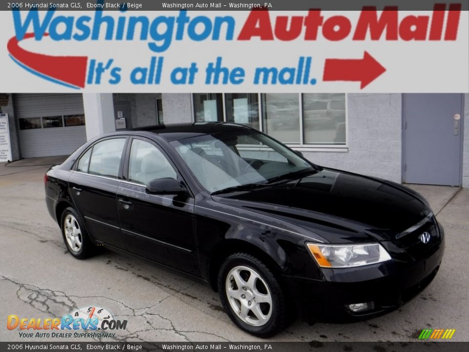 2006 Hyundai Sonata GLS Ebony Black / Beige Photo #1
