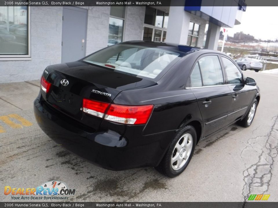 2006 Hyundai Sonata GLS Ebony Black / Beige Photo #9