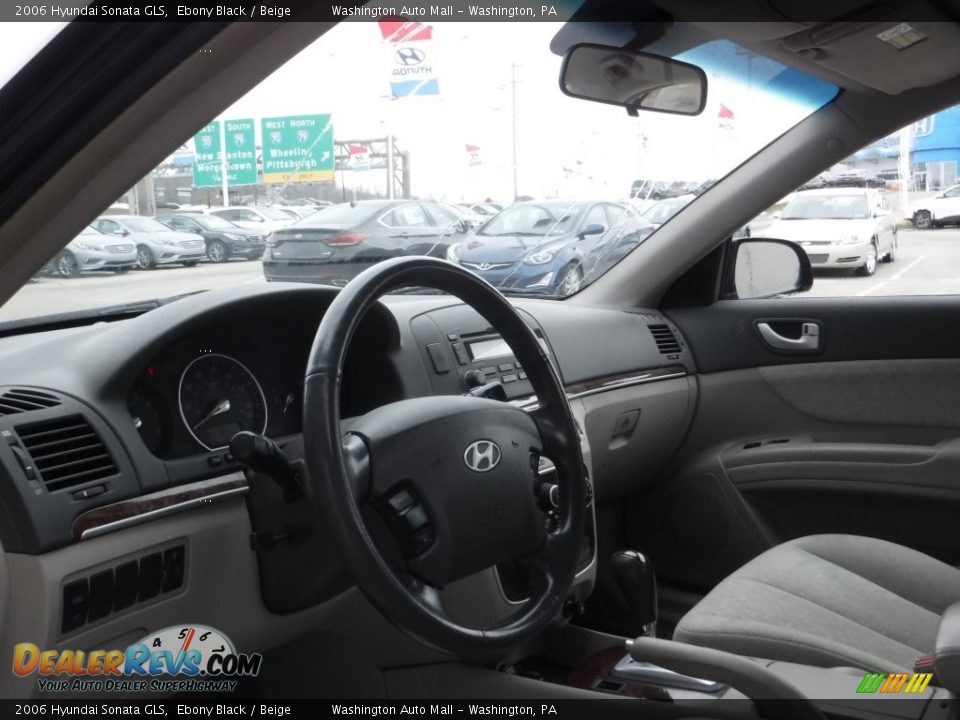 2006 Hyundai Sonata GLS Ebony Black / Beige Photo #10