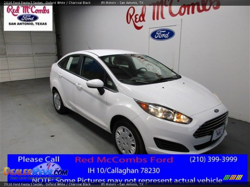 2016 Ford Fiesta S Sedan Oxford White / Charcoal Black Photo #1