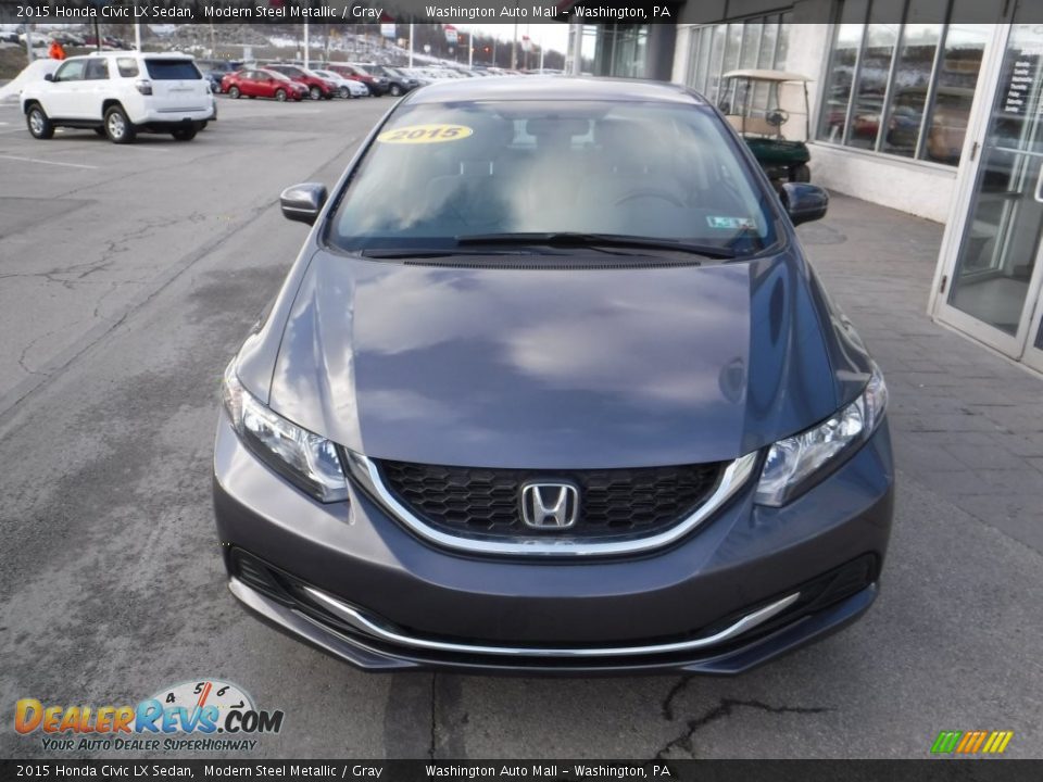 2015 Honda Civic LX Sedan Modern Steel Metallic / Gray Photo #4