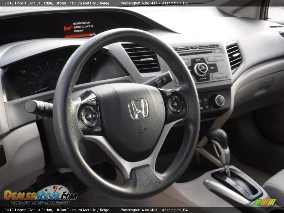 2012 Honda Civic LX Sedan Urban Titanium Metallic / Beige Photo #9