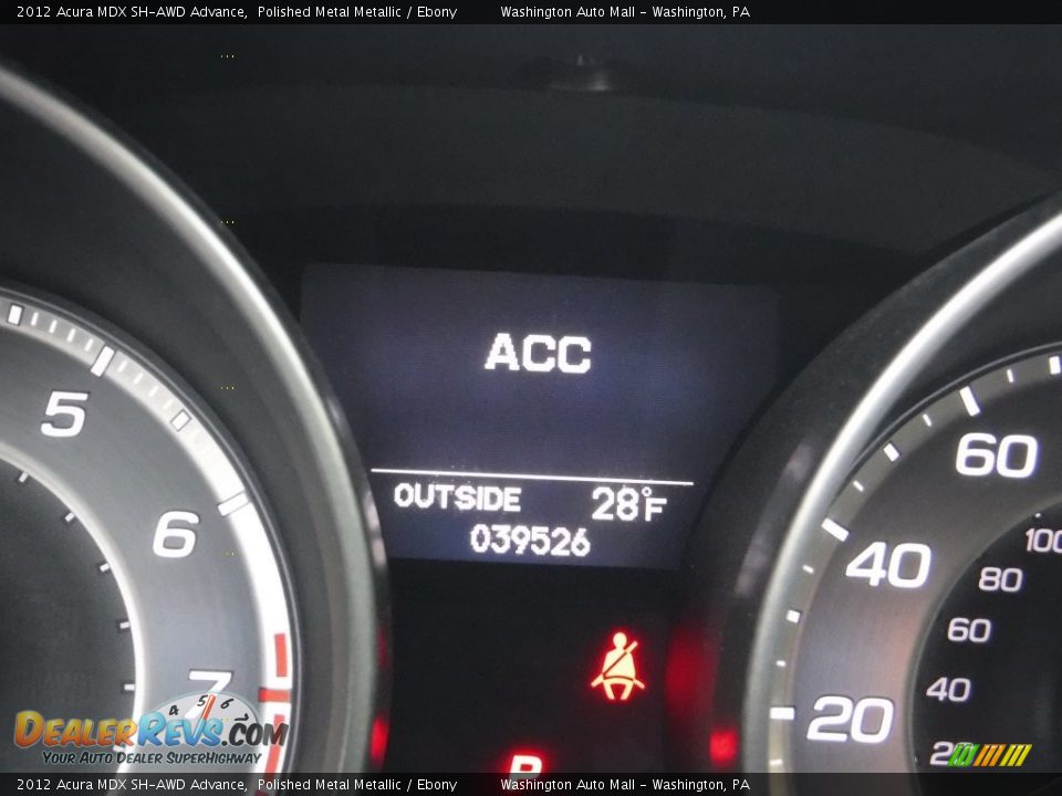 2012 Acura MDX SH-AWD Advance Polished Metal Metallic / Ebony Photo #27