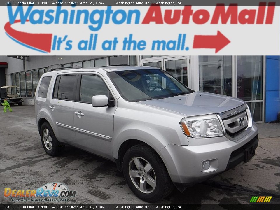 2010 Honda Pilot EX 4WD Alabaster Silver Metallic / Gray Photo #1