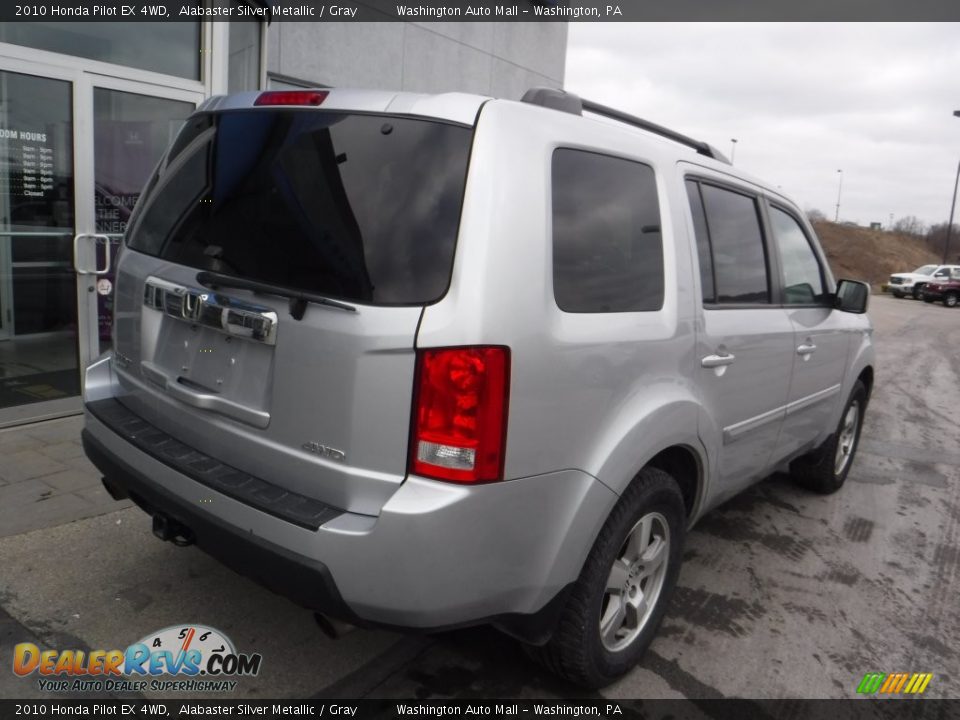 2010 Honda Pilot EX 4WD Alabaster Silver Metallic / Gray Photo #9