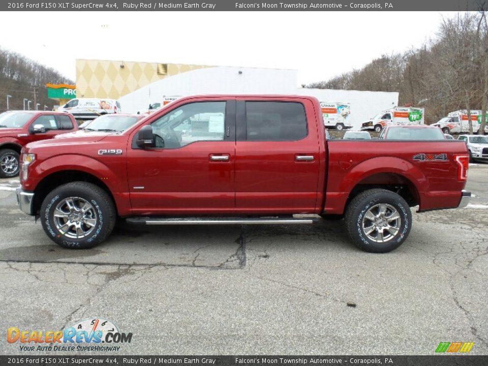 2016 Ford F150 XLT SuperCrew 4x4 Ruby Red / Medium Earth Gray Photo #1
