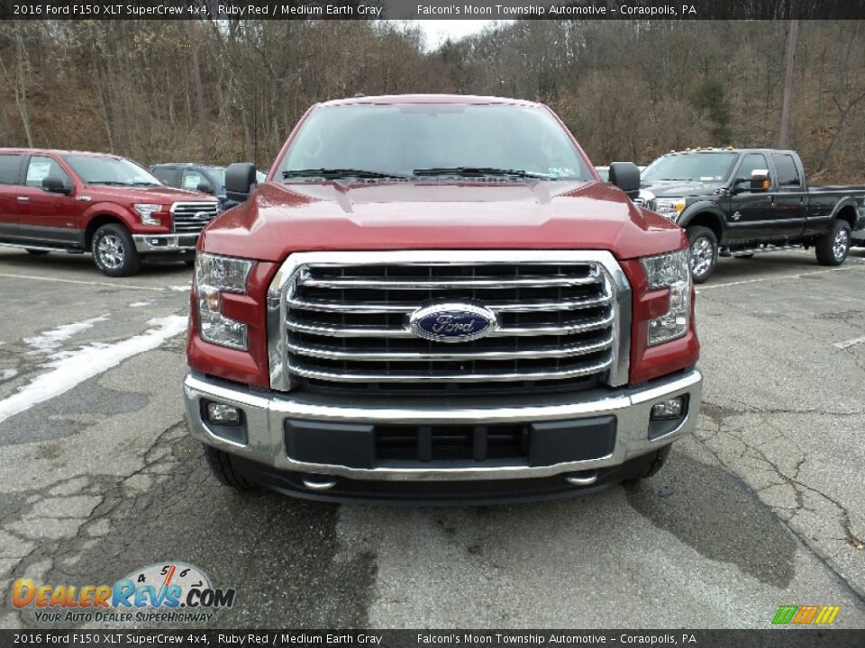 2016 Ford F150 XLT SuperCrew 4x4 Ruby Red / Medium Earth Gray Photo #2